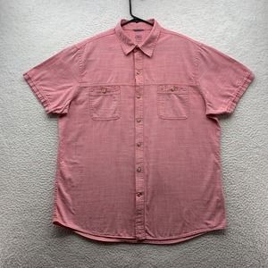 Izod Saltwater Button Up Shirt Mens X-Large Red Relaxed Fit Casual‎ Dad Outdoors